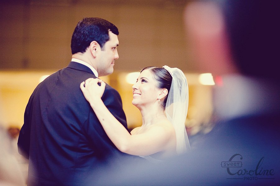 bride and grooms first dance together by Austin wedding photographer Sweet Caroline Photo