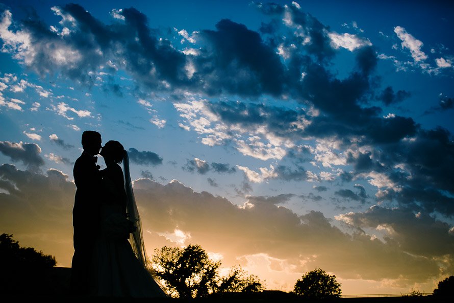 bride and groom sunset at Austin Country Club