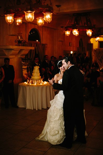 bride and groom first dance at villa antonia