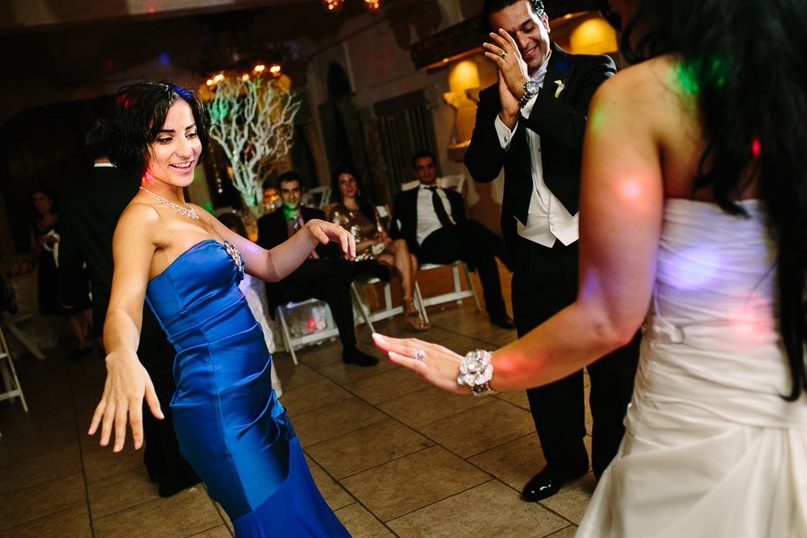 girl dancing at reception at villa antonia