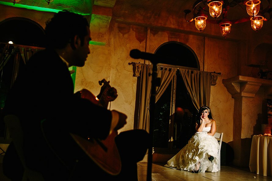 groom serenades the bride with his own song