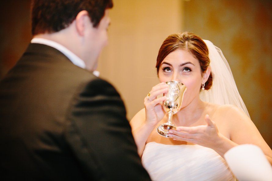 bride drinking ceremony wine