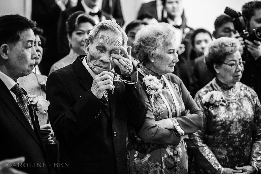 grandfather crying during the ceremony