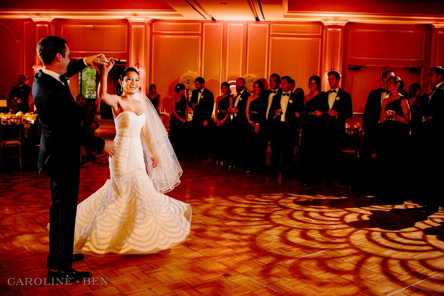 bride and groom's first dance at the Houstonian