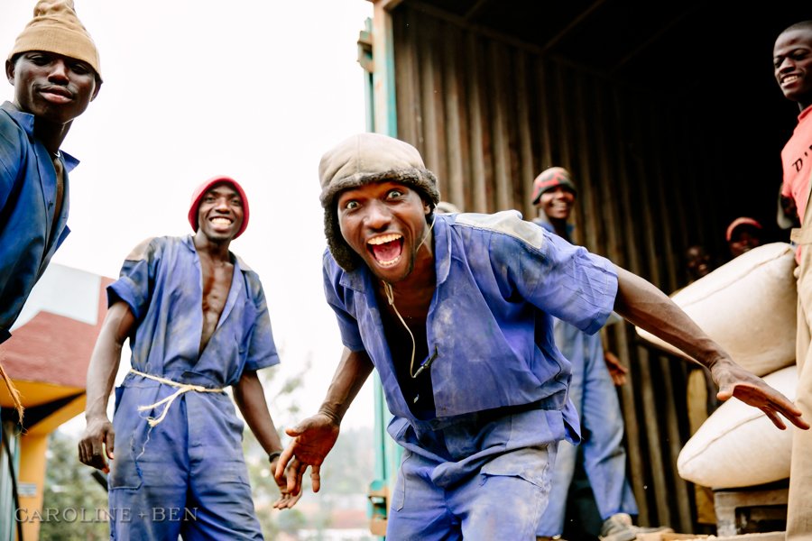 rwandan people having fun at work