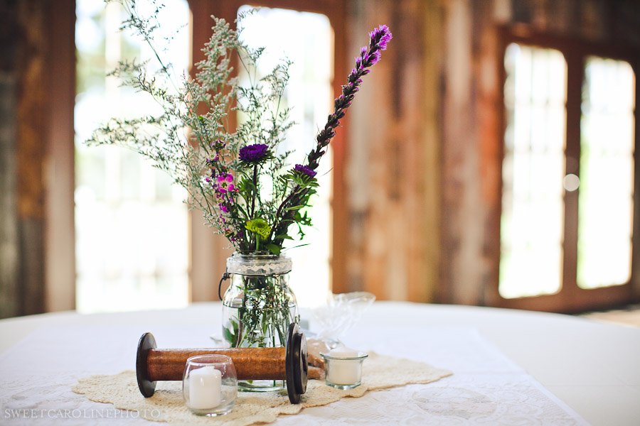 mason jar lavender wedding center pieces