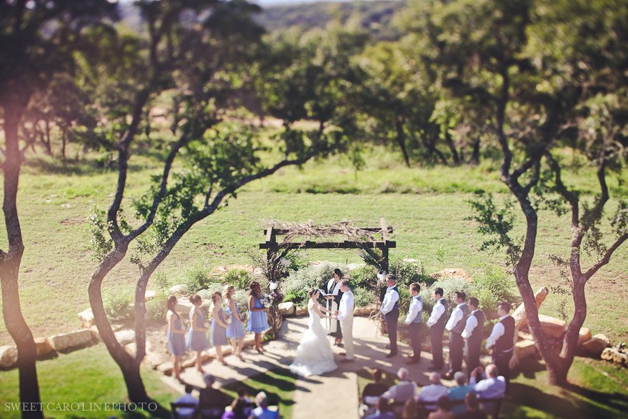 birds eye view of ceremony at vista west ranch