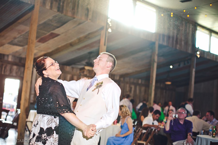 mother and groom laughing during Austin wedding