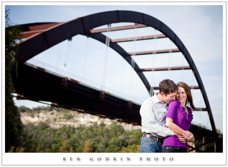 Austin engagement photos at the 360 Bridge.