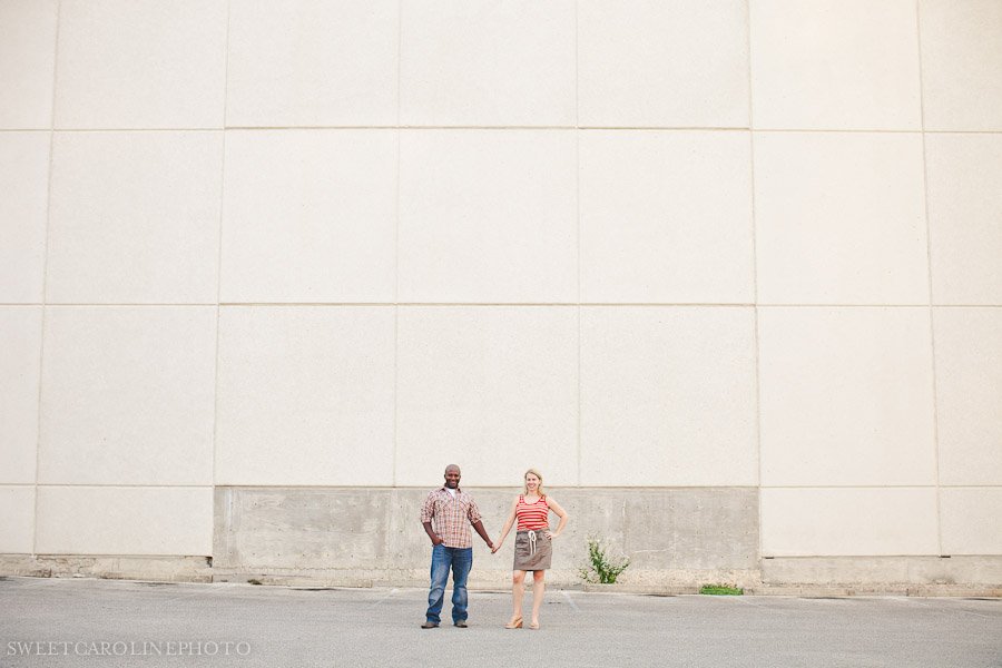 engagement session by parking garage