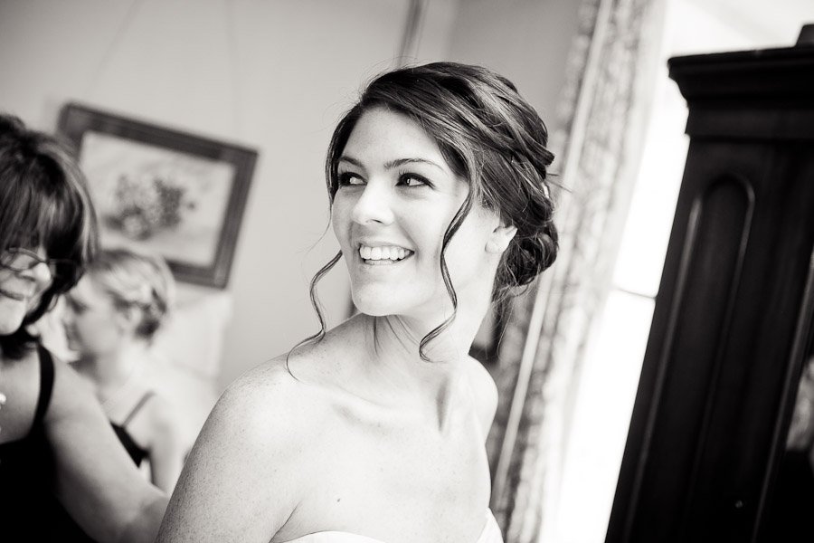 Bride getting ready at the Barr Mansion wedding