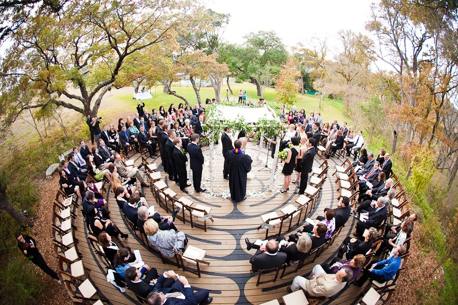 Wedding ceremony on the Labyrinth at Red Corral Ranch in Wimberley