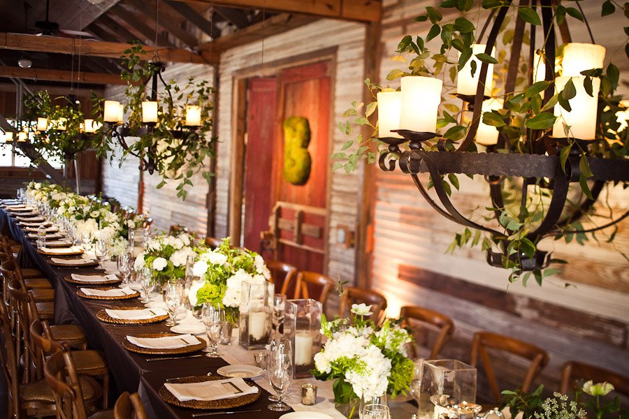 Reception in the big red barn at the Red Corral Ranch in Wimberley