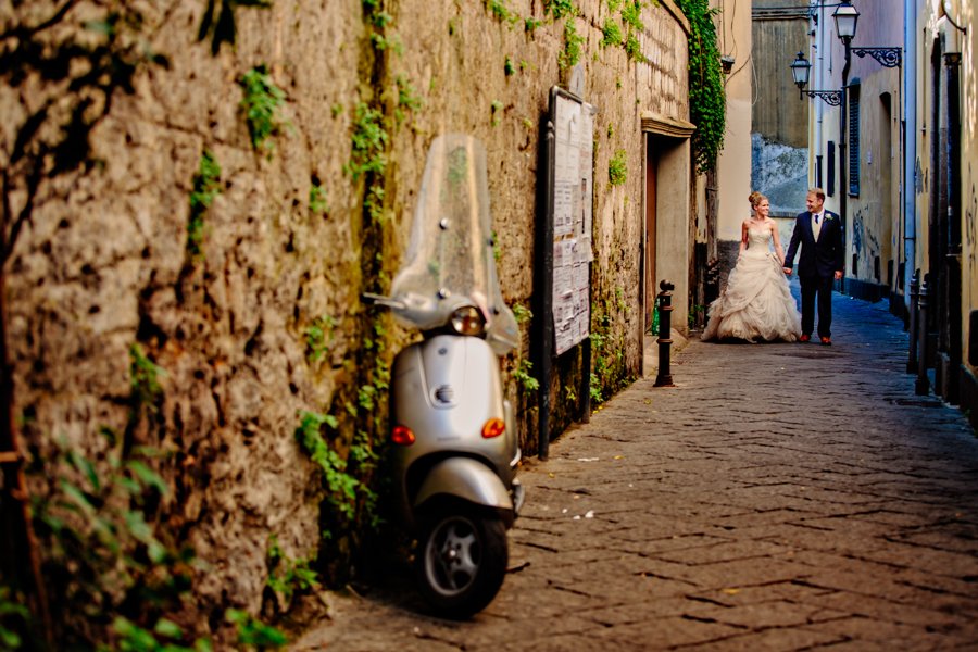 bride and groom portraits in sorrento italy