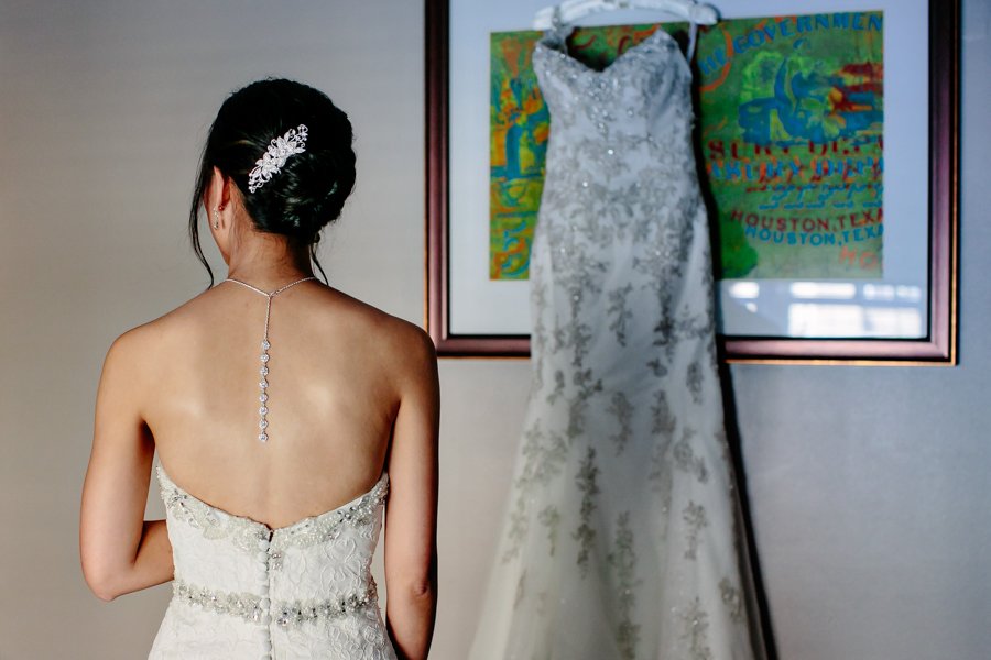 bride's back with necklace
