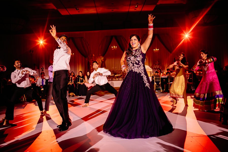 bollywood style dancing at indian wedding