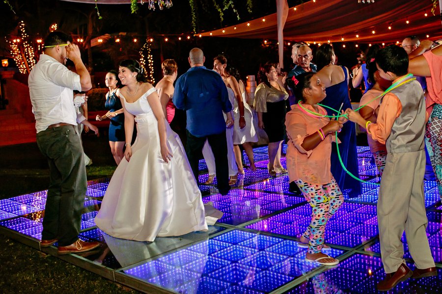light up dance floor at wedding reception