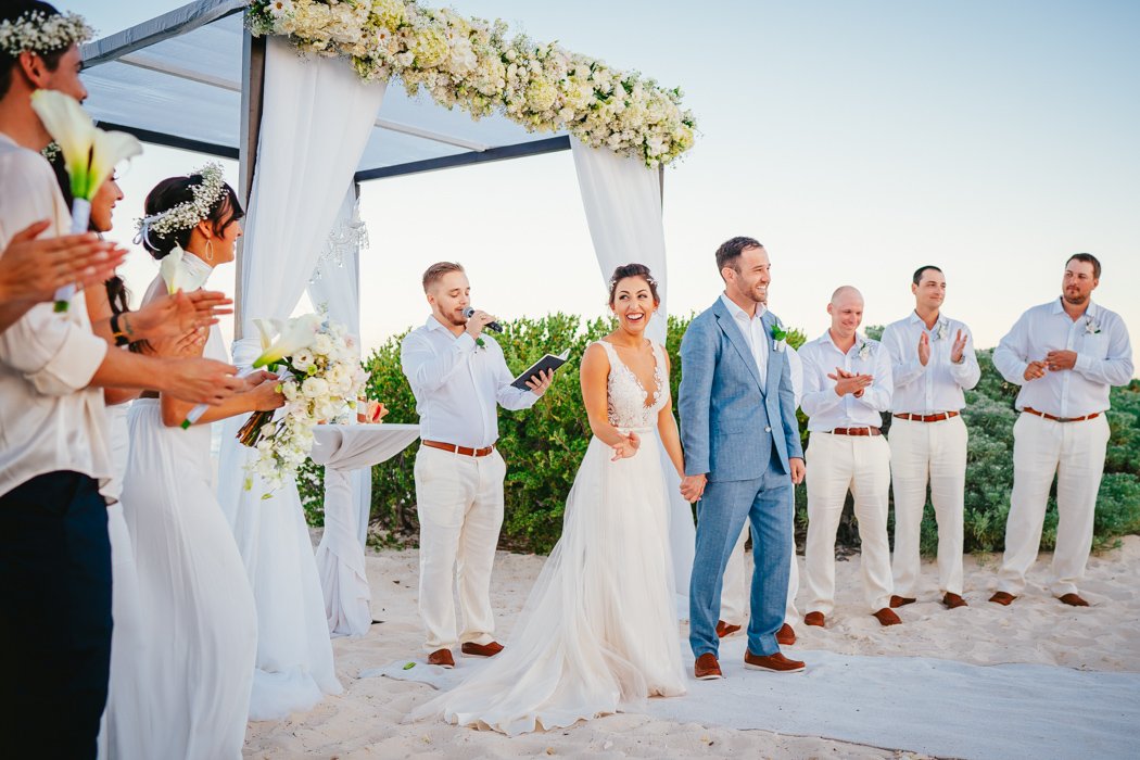 destination wedding on beach in mexico