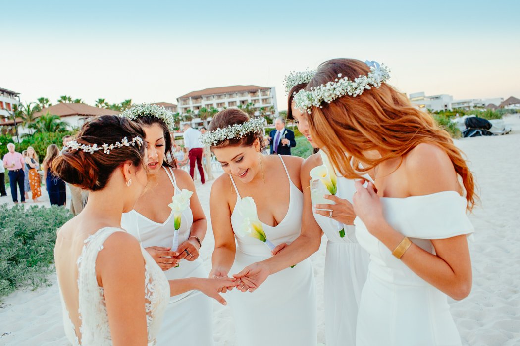 bridesmaids in flower crowns