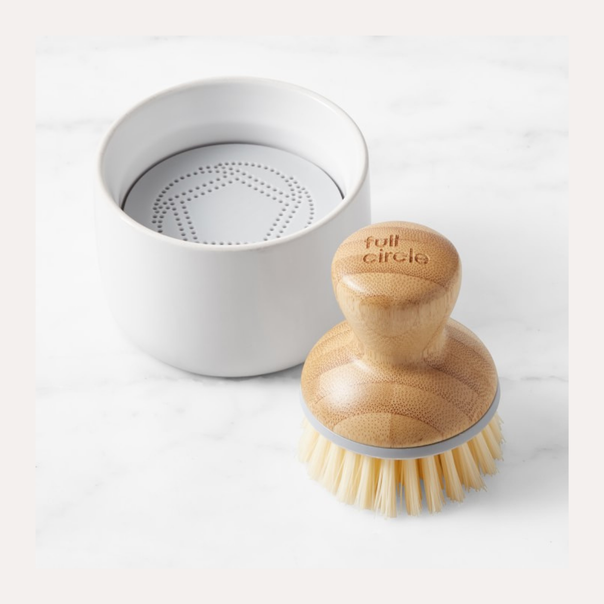 Grove Co. Bubble-Up Dish Soap Dispenser & Brush Set, Ergonomically Designed Dish Scrubber, Removes Tough Messes, Gentle on di