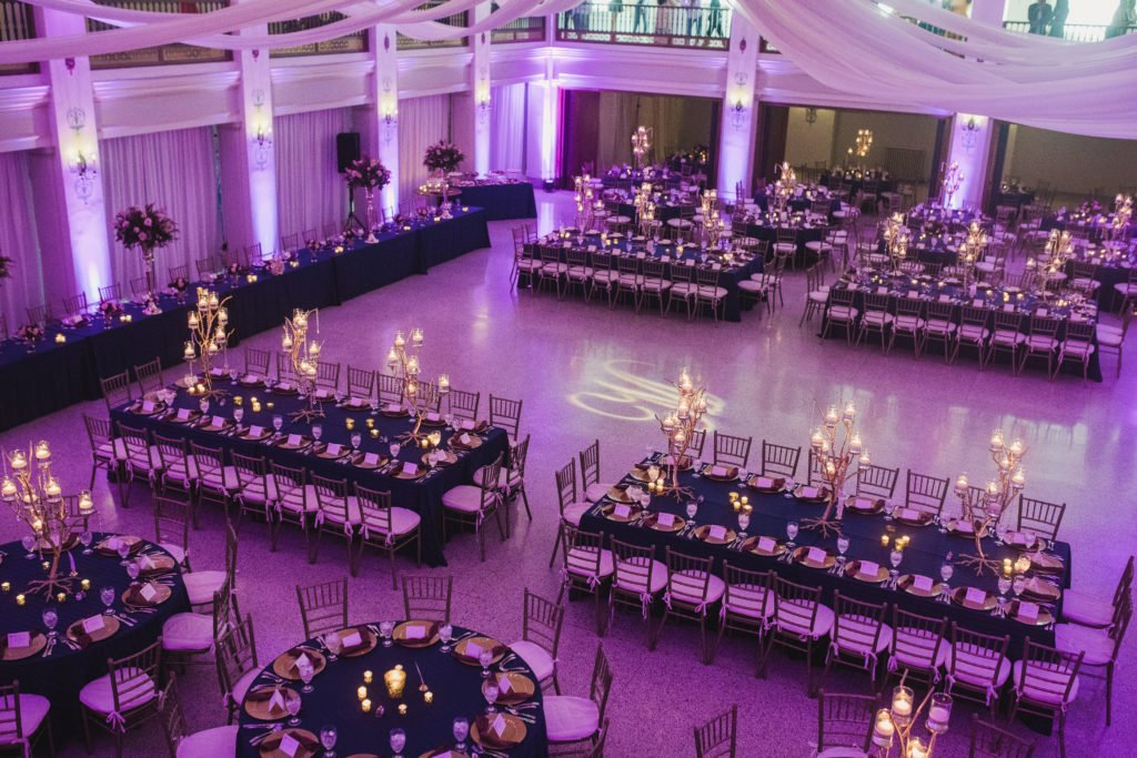 purple wedding decor dayton