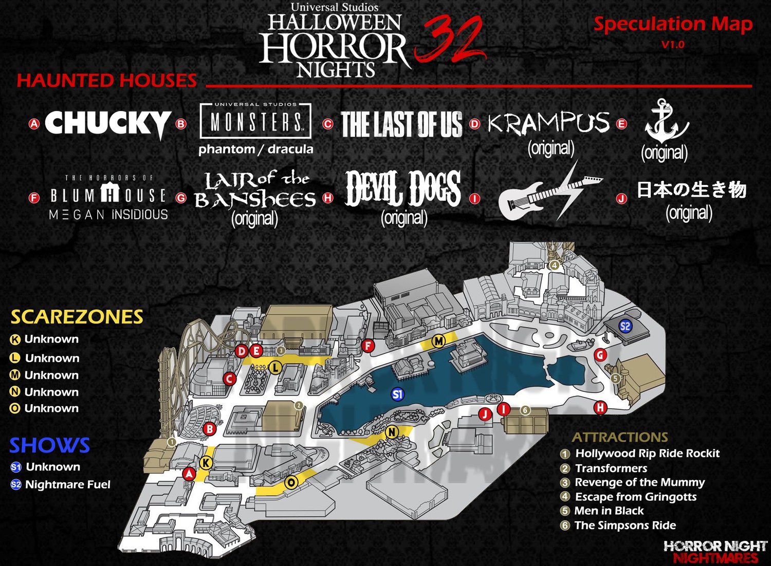 Halloween Horror Nights 2023 Speculation Map Arrives! | The Drop Network