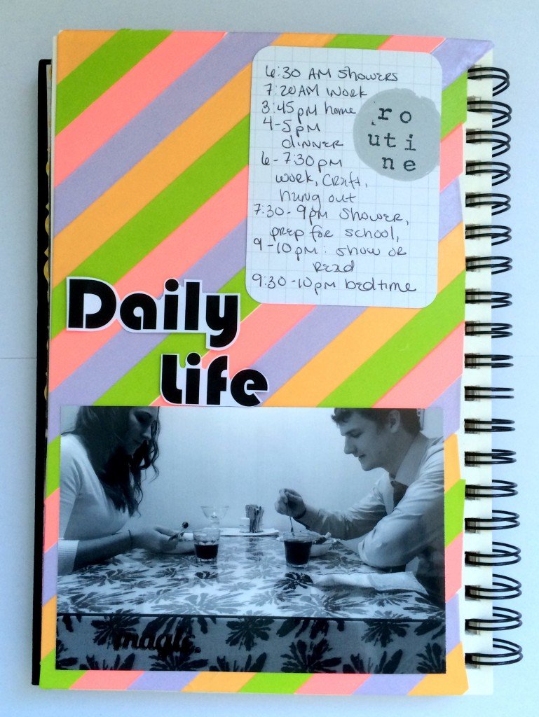 Daily routine art journal by Lauren Likes
