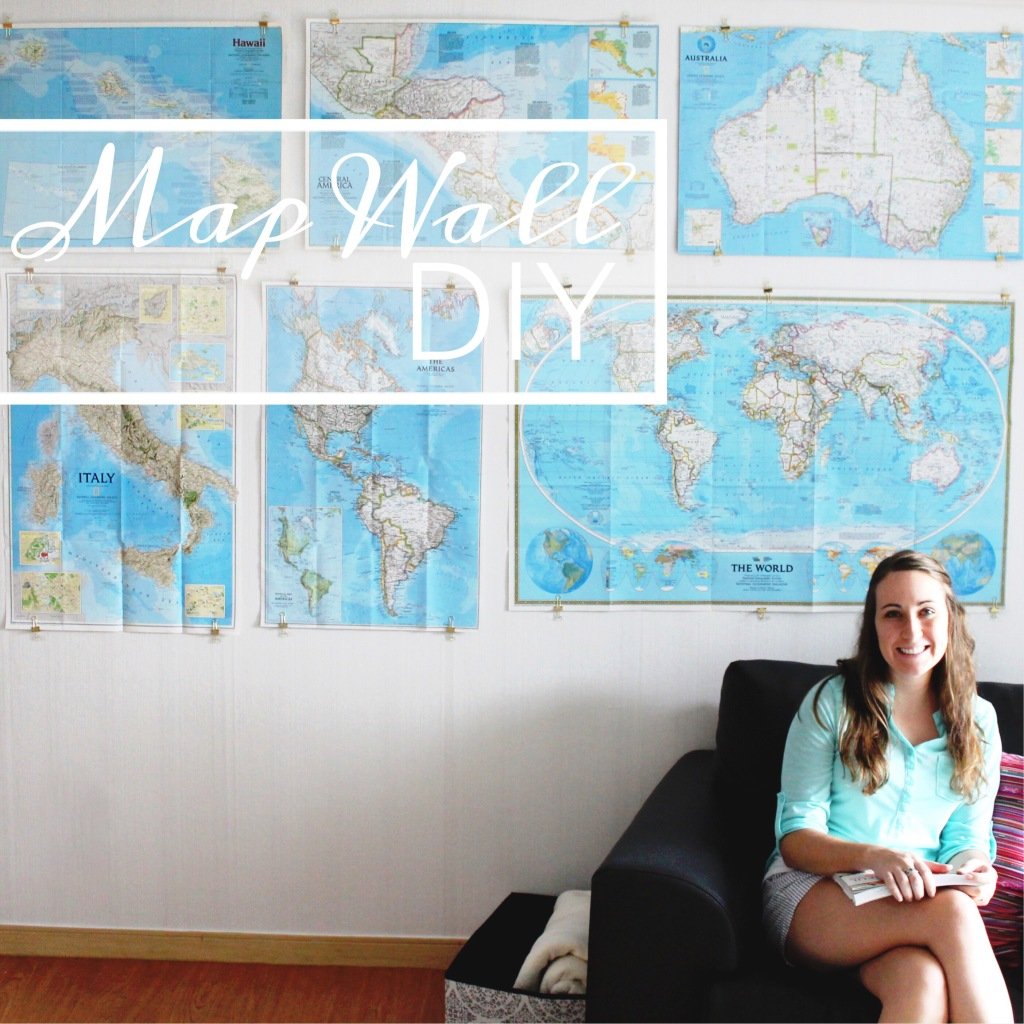 DIY Map Wall tutorial by Lauren-Likes