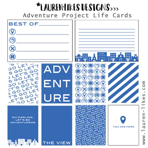 Adventure Project Life Cards by  Lauren Likes Designs
