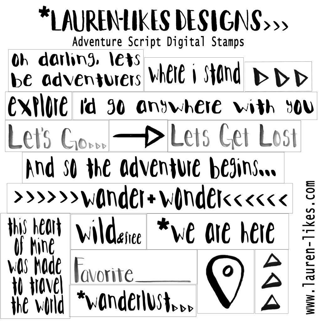 Adventure Script Stamps by Lauren Likes Designs