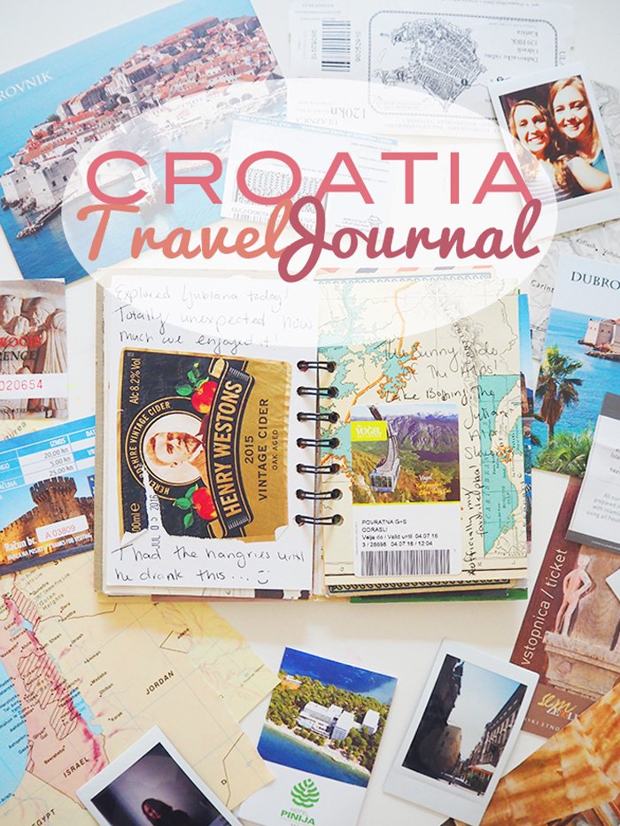 Croatia Travel Journal by Lauren Likes. Tips and ideas for journaling and saving your favorite tickets, labels and all those fun little bits when you travel to capture the beauty of your travels without overwhelming your time and energy.