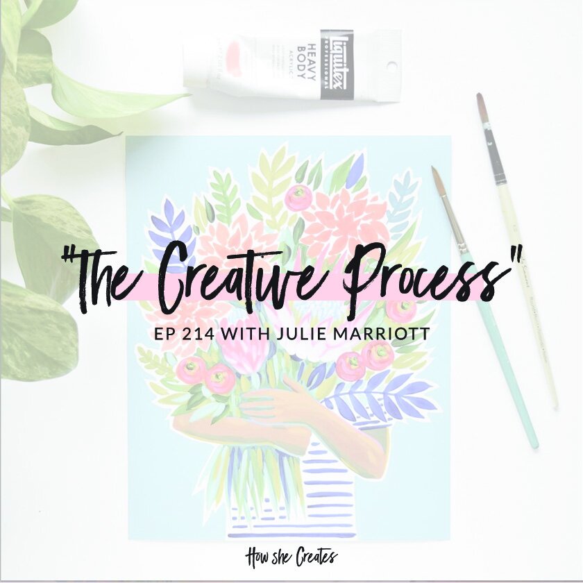 How She Creates Ep 2014 The Creative Process. Learn about Floral painter Julie Marriott's creative process and how to develop your own in this episode. Click through to listen. 