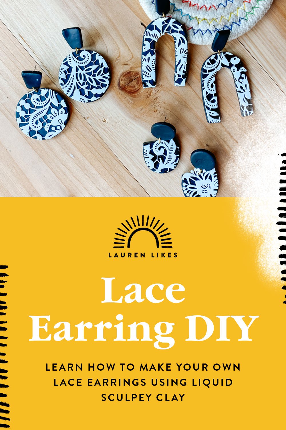 Lace Earring Tutorial Using Liquid Sculpey Clay — Lauren Likes