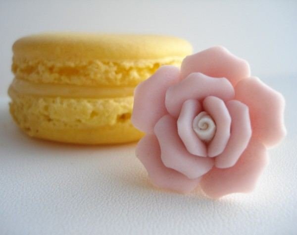 yellow macaron and rose