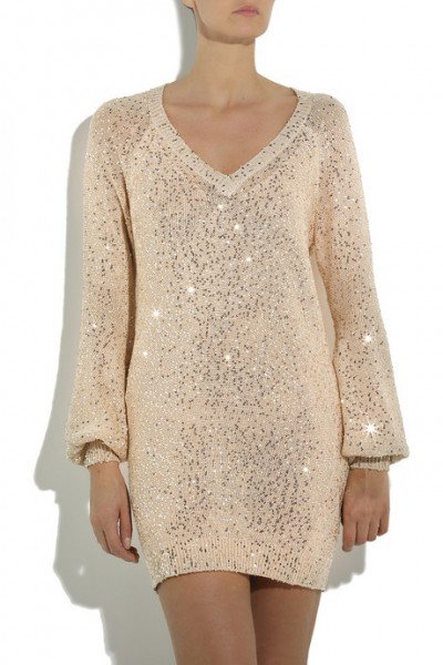 Stella McCartney Sequined Cotton-Blend Sweater Dress