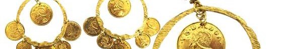 yochi women's gold coin hoop earrings
