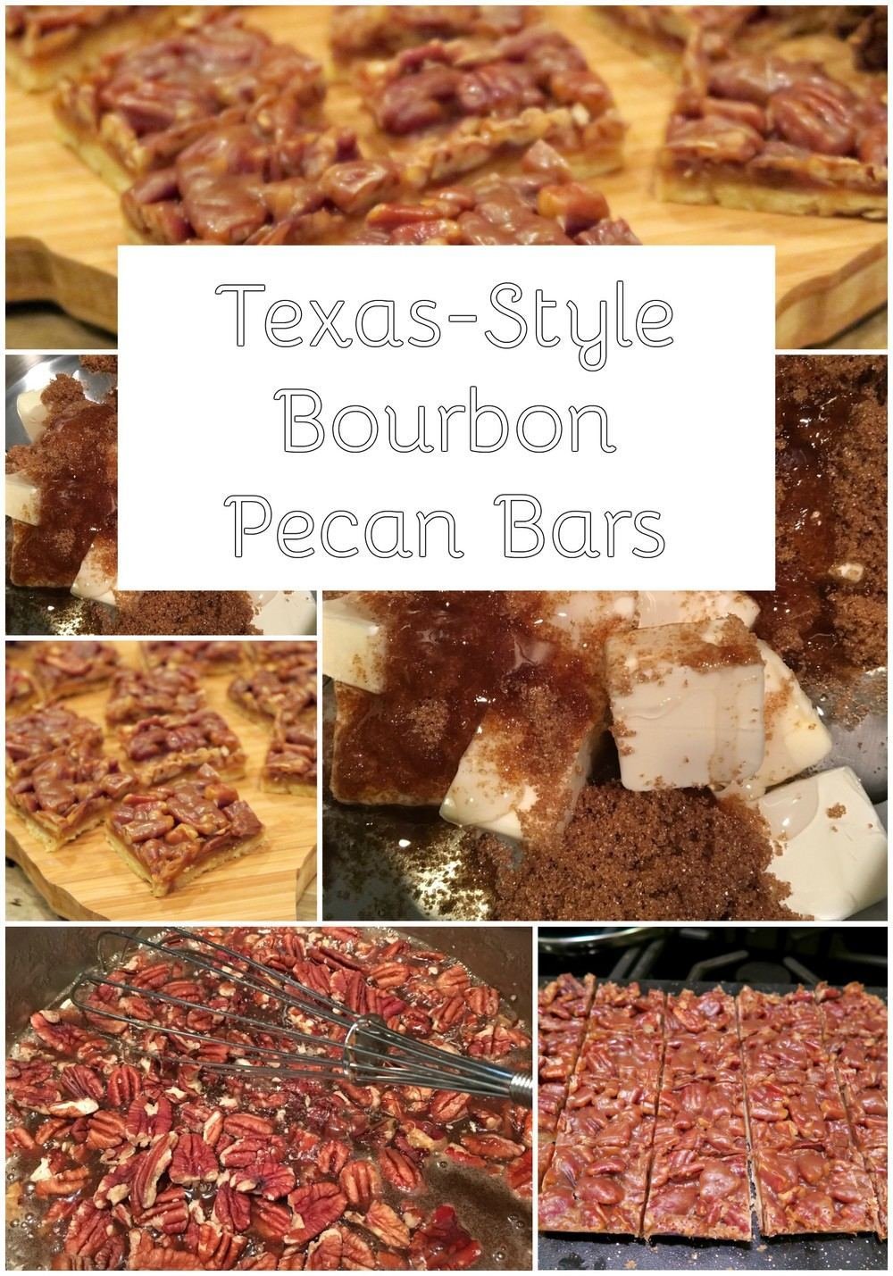 Image grid of bourbon pecan bars