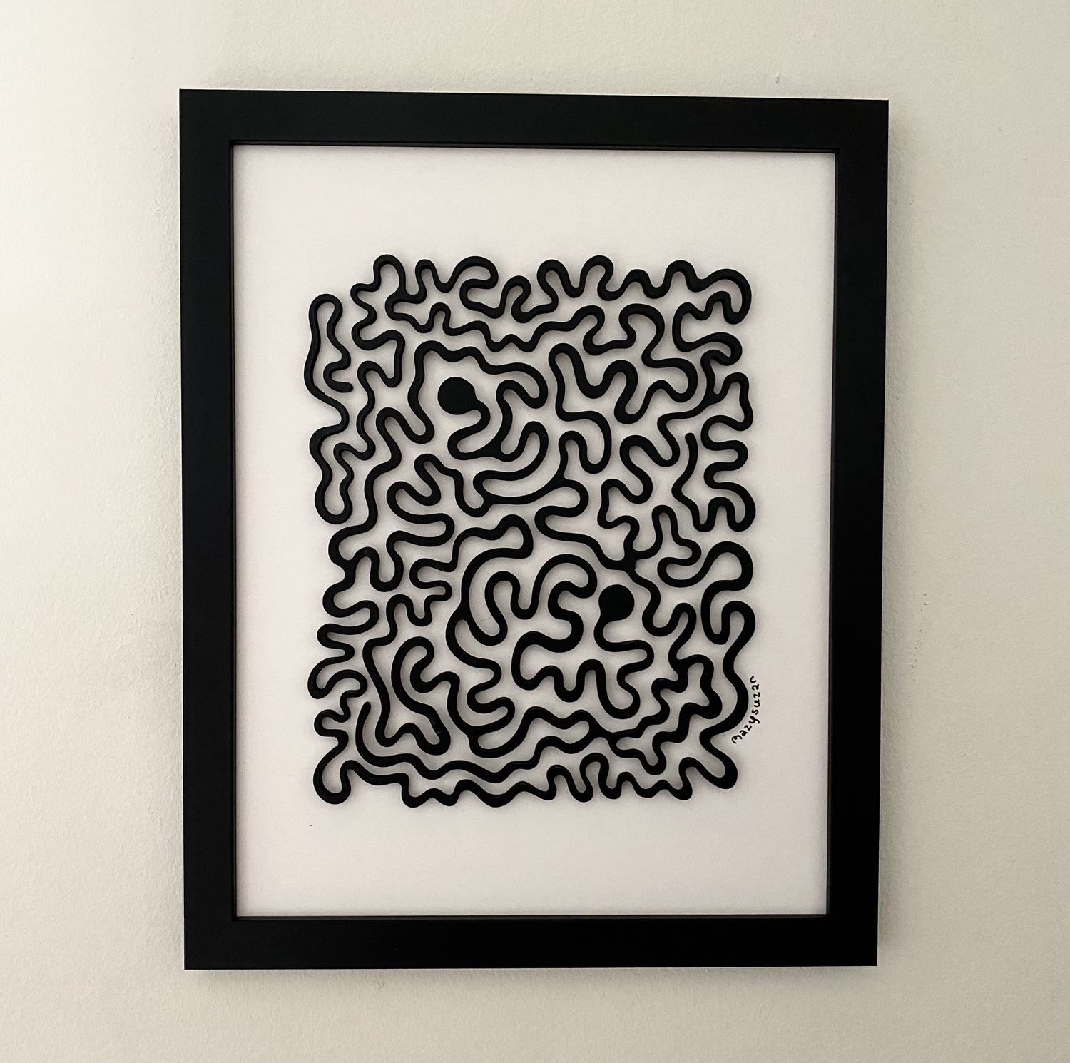 Boom Maze (Black) | Woodcut — MazySuzan