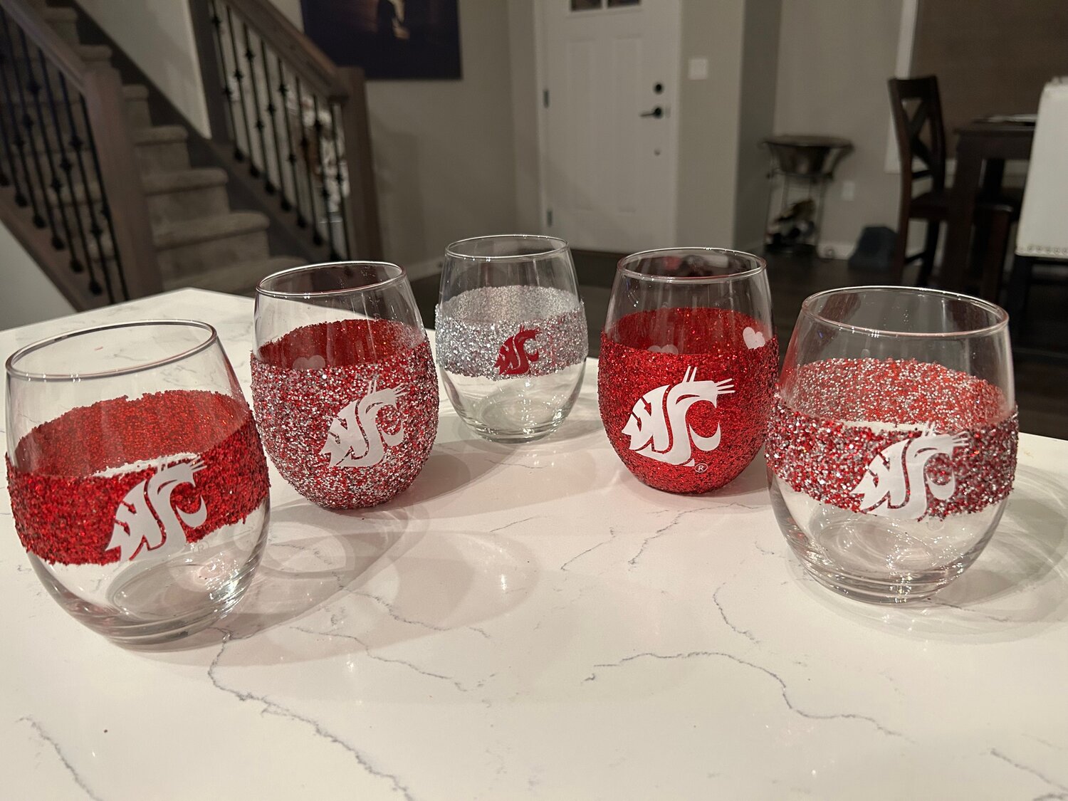 Licensed glass Glitter wine glass — Tianna's Kreations