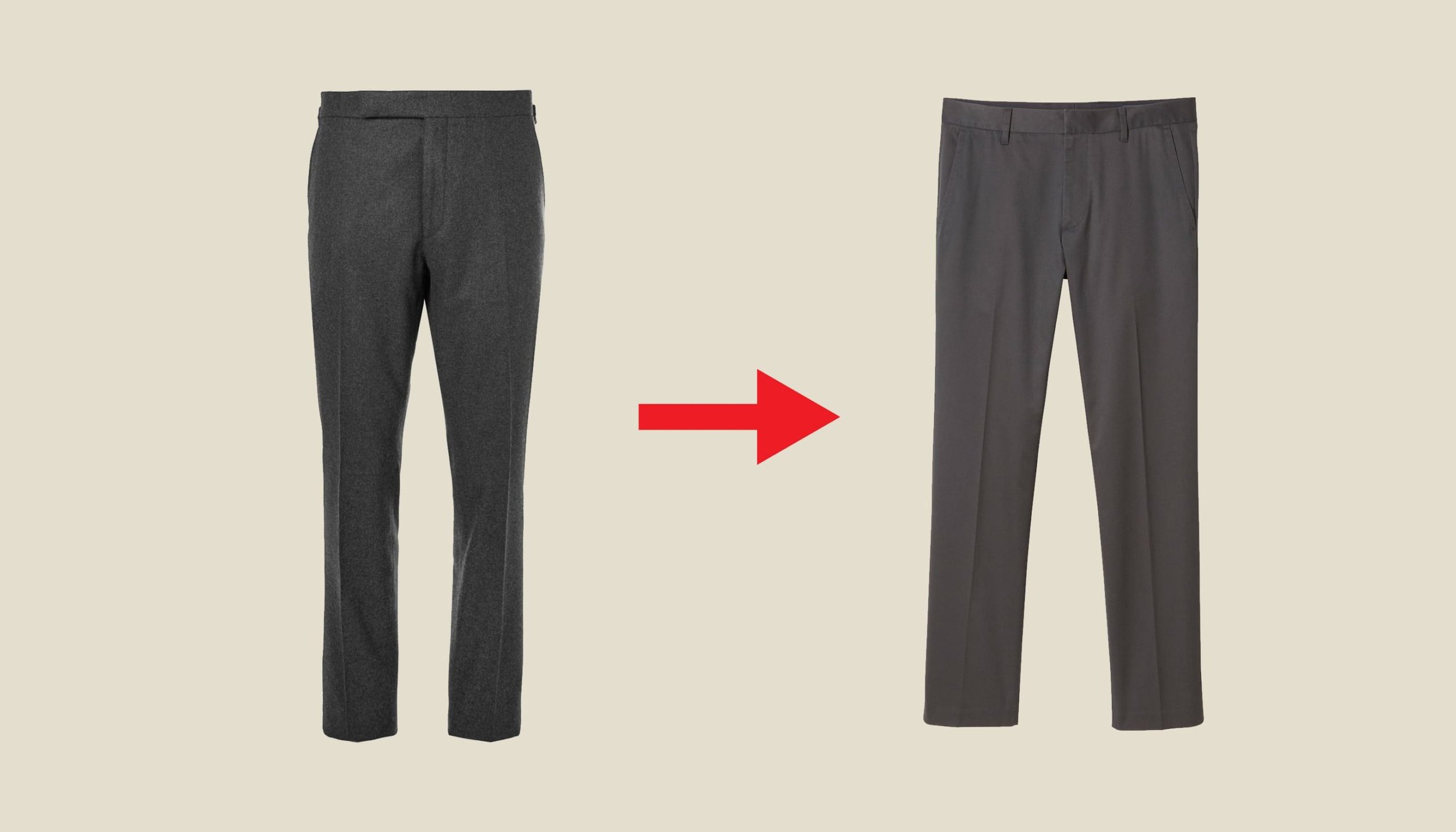 wool trousers to cotton trousers