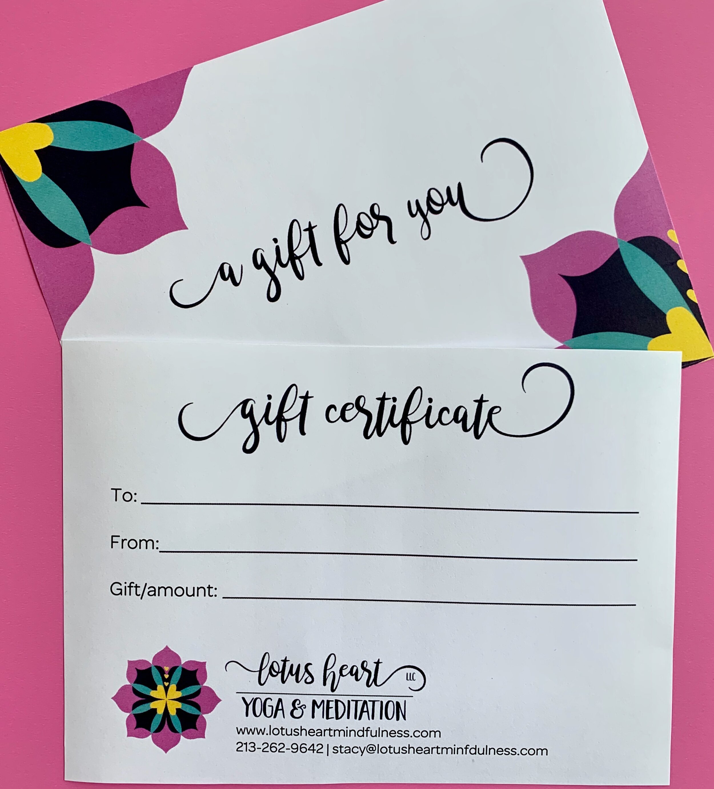 mindfulness gift certificate tampa