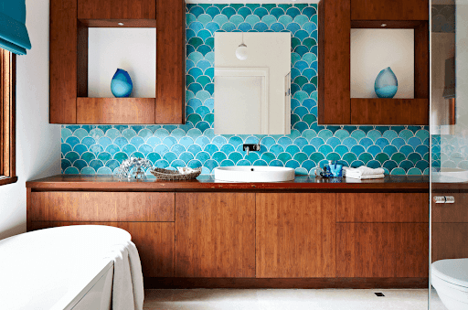Explore colorful bathroom tiles