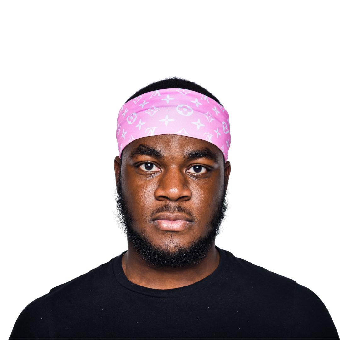 Pink LV Headband — DWdurags.com