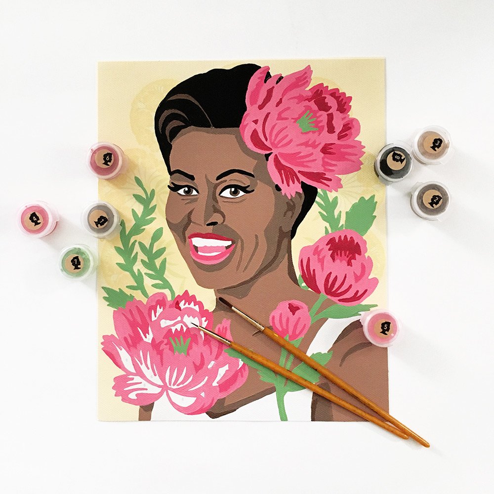 Michelle Obama  Paint-by-Number Kit for Adults — Elle Crée (she creates)