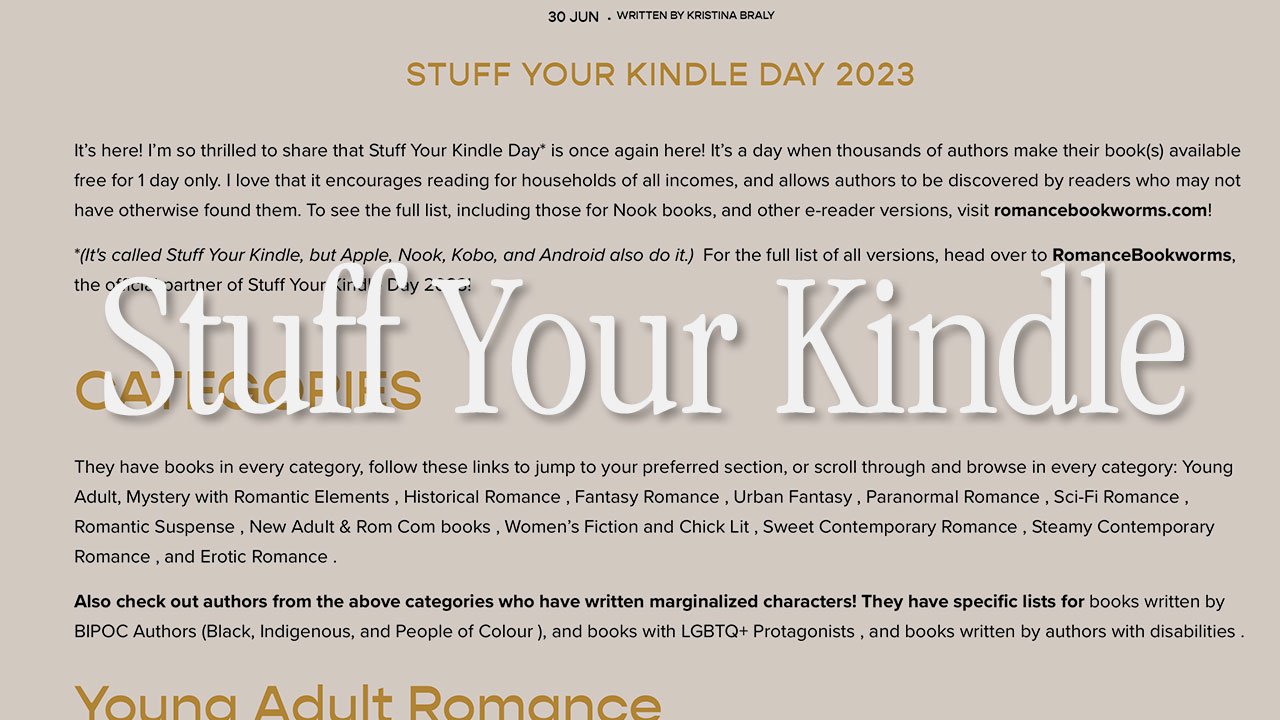 Stuff Your Kindle Day 2023 — Kristina Braly pic