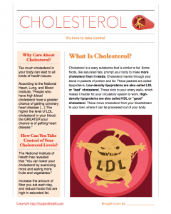 Take Control Cholesterol Handout