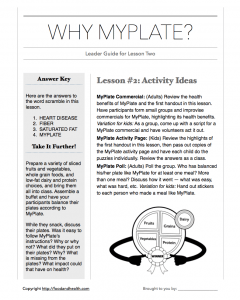 MyPlate Book: Chapter 2