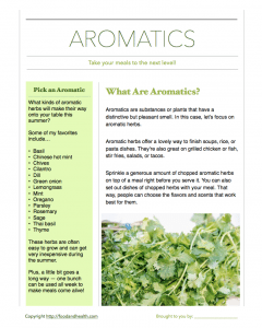 Aromatic Herbs Handout