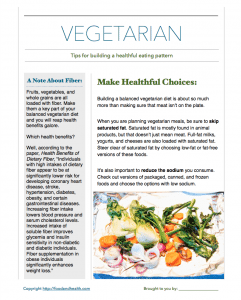 Healthful Vegetarian Handout
