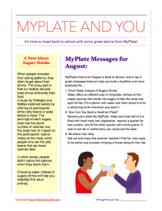Free MyPlate Handout